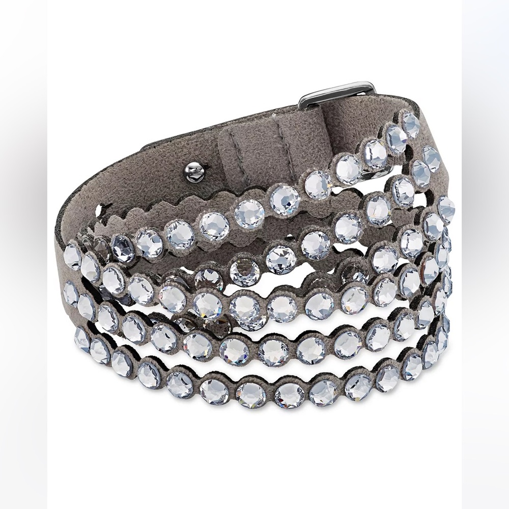 COPY - Swarovski wrap bracelet / Silver-Tone Crystal & Fabric Wrap Bracelet